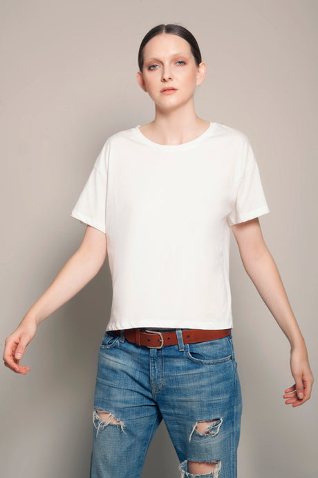 Short Boyfriend Tee Daylight White