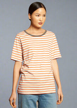 Slim Relaxed Tee Tangerine Stripe