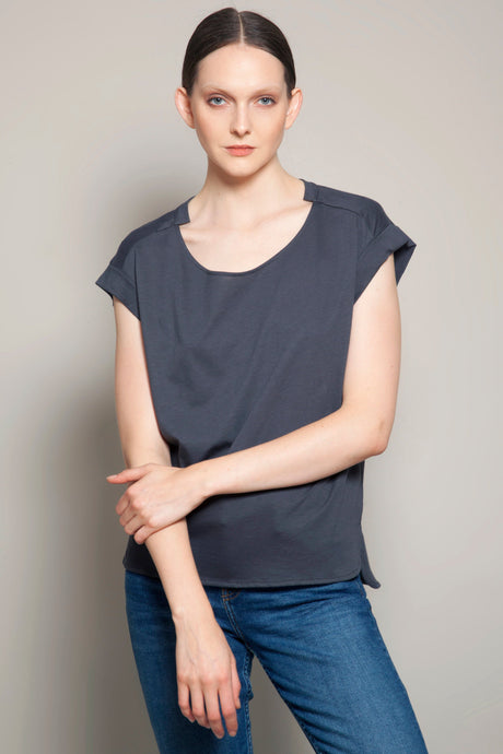 Fold Sleeves Tee Anthracite